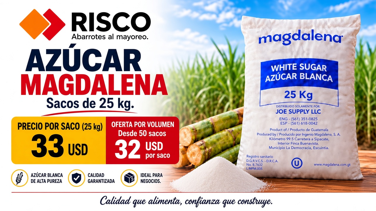 Azúcar Magdalena, saco de 25 kg